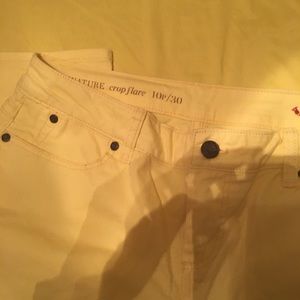 Talbots Sz 10p yellow stretch demin capri pants